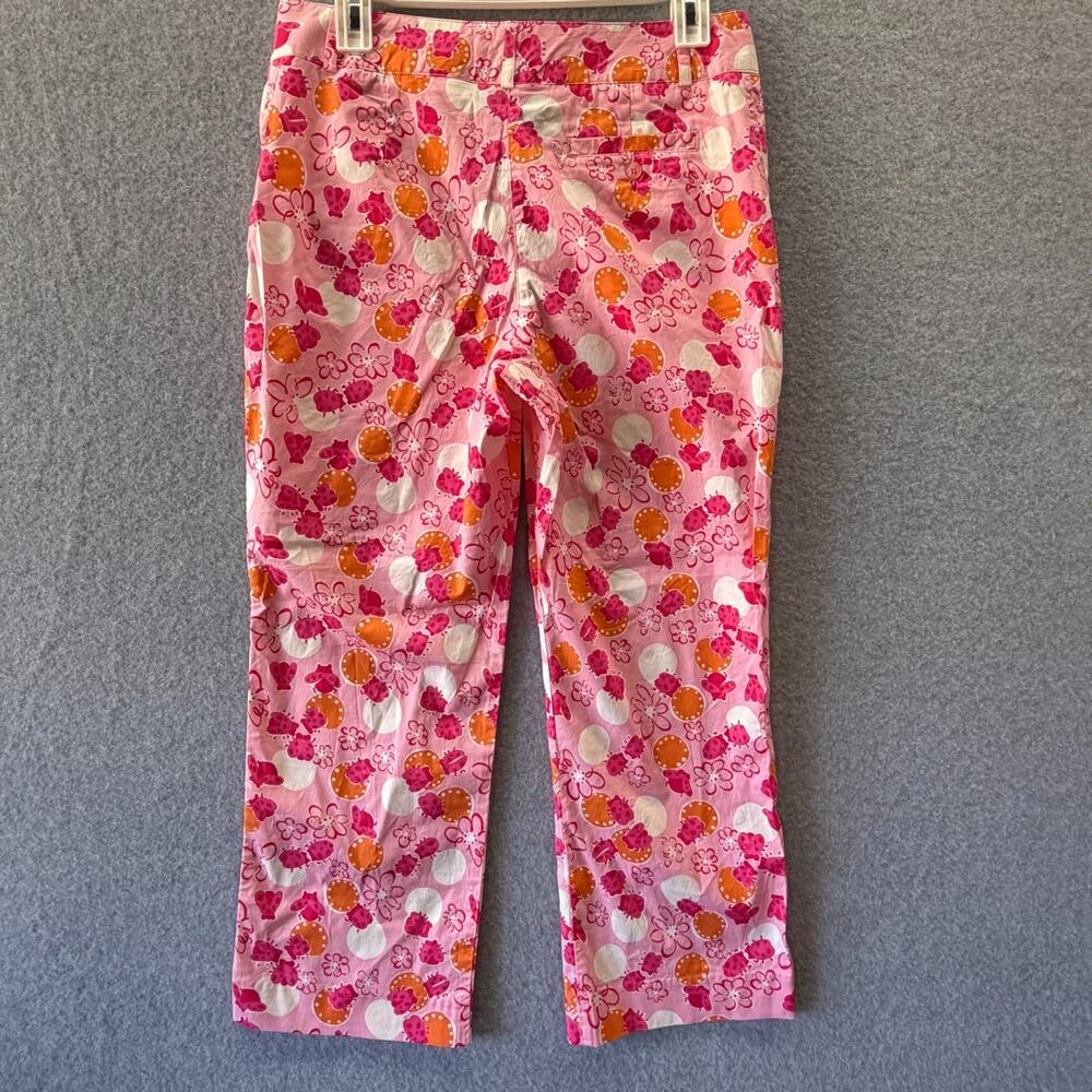 vtg Lilly Pulitzer Ladybug Citrus Print Pants Size 6 Preppy Resort Chic Pink - Picture 7 of 7
